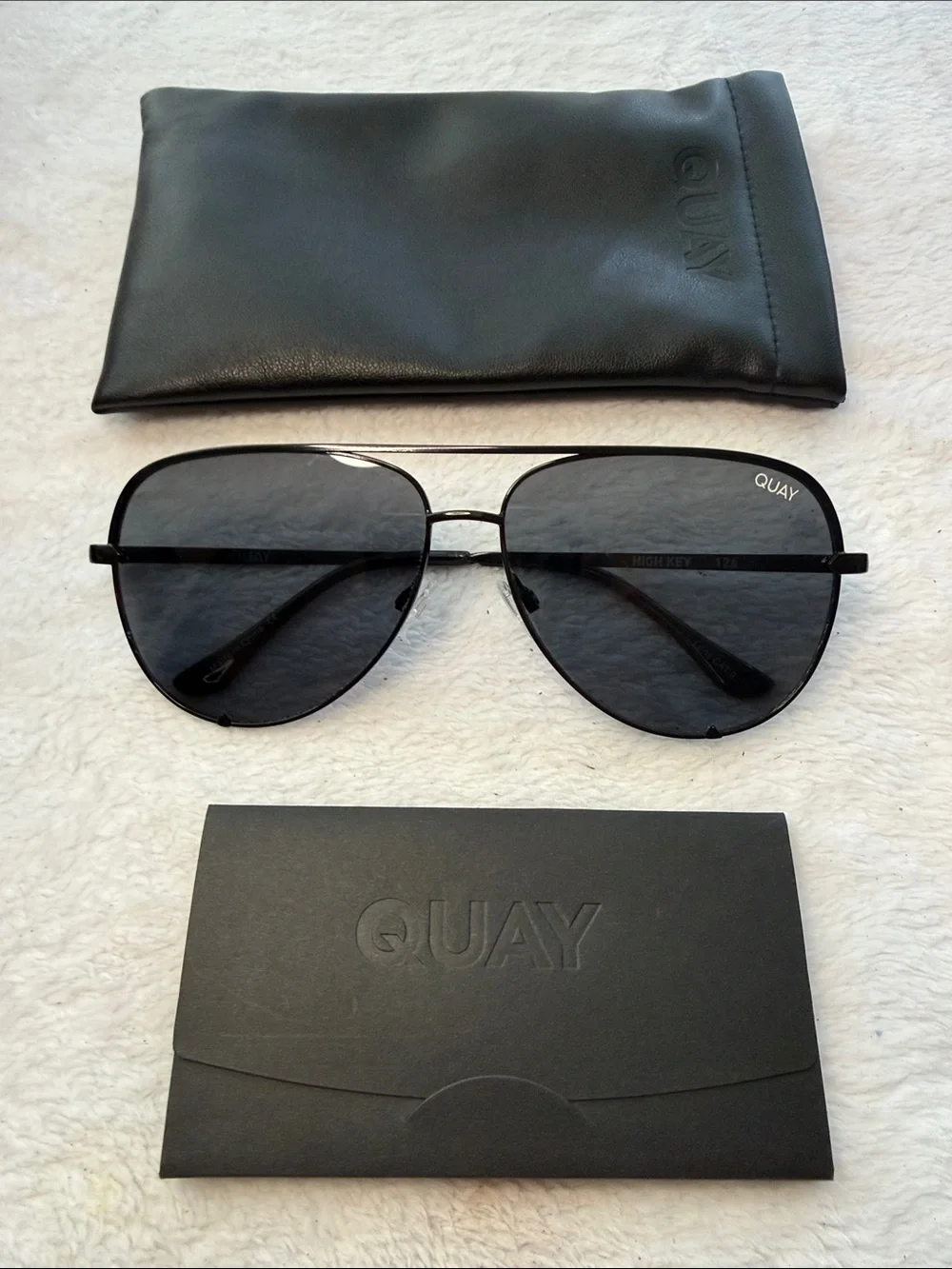 Quay High Key Black Aviator Sunglasses